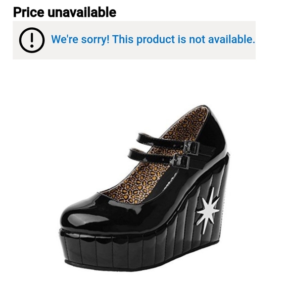 TUK x LUX DE VILLE - Black Starburst Platform Mary Jane Wedges - New in Box⚡ - Picture 4 of 12